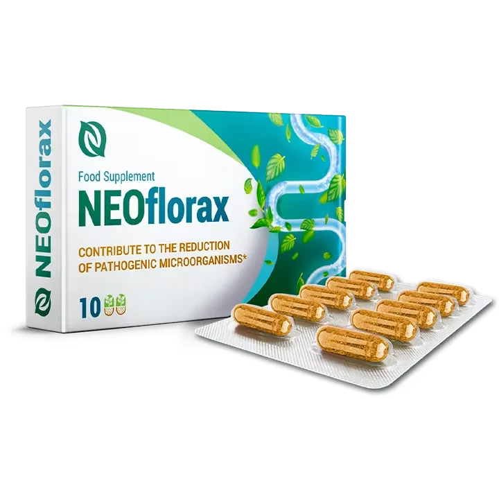 Cápsulas NEOflorax suplemento natural para reducir microorganismos patógenos